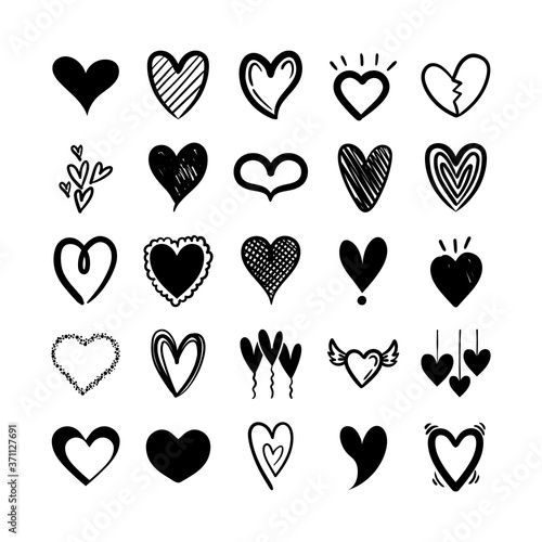 bundle of hearts love set icons