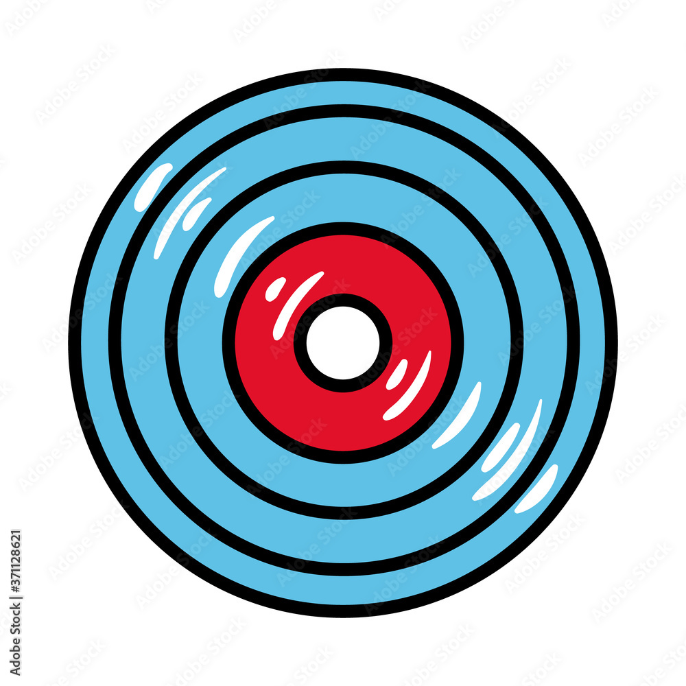 long play disk pop art flat style long play disk pop art flat style