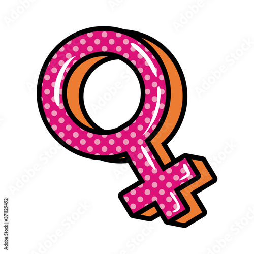 female gender symbol pop art flat style