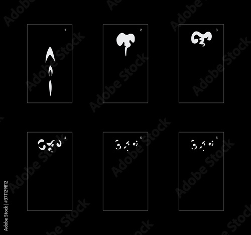 Smoke effect. smoke animation sprite sheet. classic smoke effect animation for game or cartoon or animation. vector style animation effect 1721.