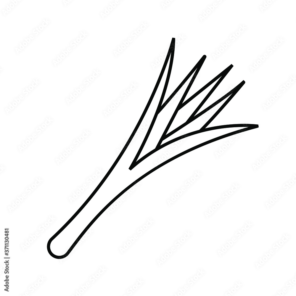 Leek Line Icon Stock Vector 