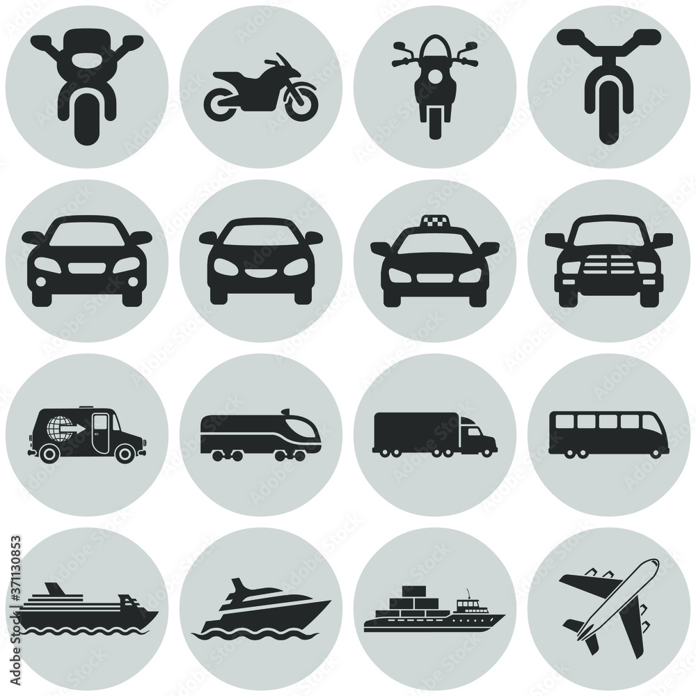 transportation icons set transportation icons set