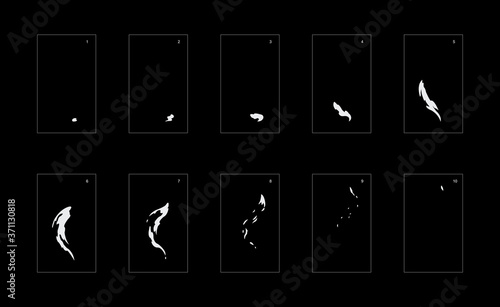 Smoke effect. smoke animation sprite sheet. classic smoke effect animation for game or cartoon or animation. vector style animation effect 1745.