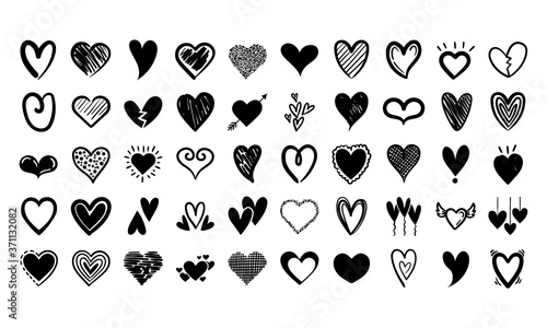 bundle of hearts love set icons