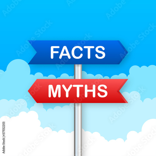 Myths facts. Facts, great design for any purposes. Vector stock illustration.