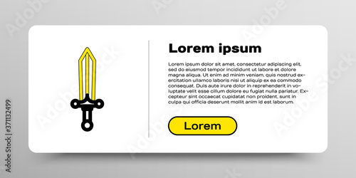 Line Medieval sword icon isolated on white background. Colorful outline concept. Vector.