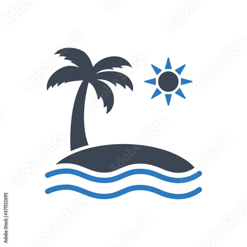 Island icon ( vector illustration )