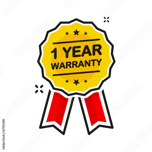 Gold warranty medal. Flat design. Check mark icon. Checklist document. Shield icon. Quality mark. Vector sign. Vector illustration.