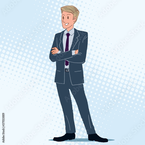 Young businessman portrait illustration vector