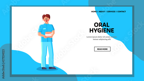 Oral Hygiene Stomatology Clinic Worker Vector Illustration