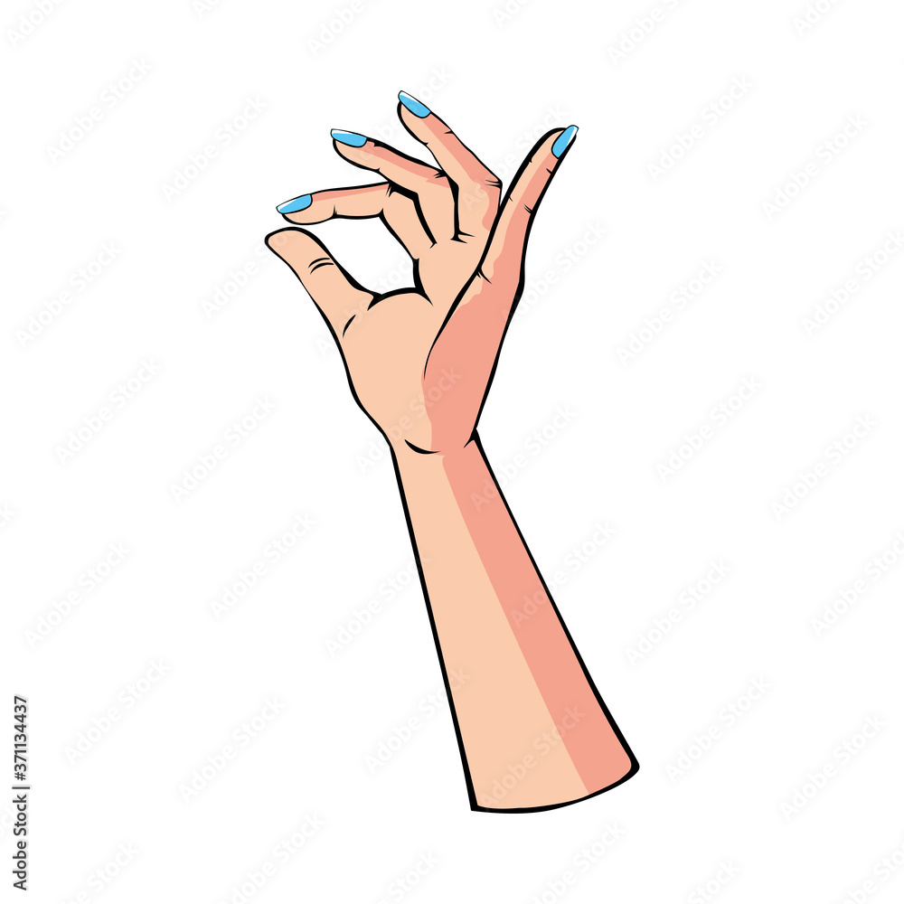 female hand with blue polish vector design female hand with blue polish vector design