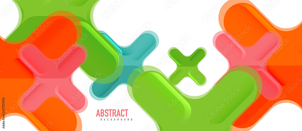 Glossy multicolored plastic style cross composition, x shape design, techno geometric modern abstract background. Trendy abstract layout template Glossy multicolored plastic style cross composition, x shape design, techno geometric modern abstract background. Trendy abstract layout template