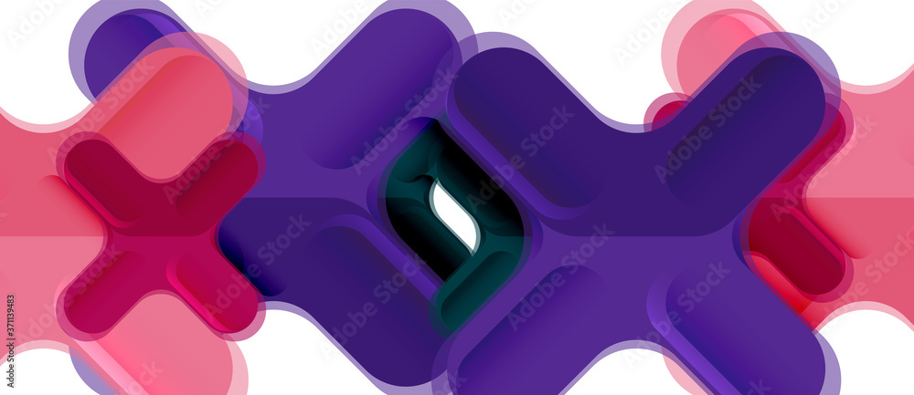Glossy multicolored plastic style cross composition, x shape design, techno geometric modern abstract background. Trendy abstract layout template Glossy multicolored plastic style cross composition, x shape design, techno geometric modern abstract background. Trendy abstract layout template