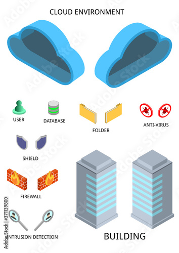 Isometric cloud icon