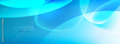 Vector abstract background - liquid bubble shapes on fluid gradient with shadows and light effects. Shiny design template for text