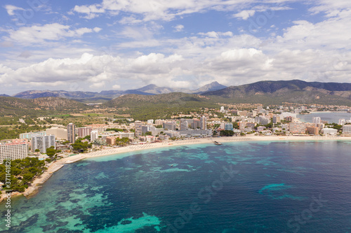 Drone photography of mallorca coastline. magaluf © kadi.production