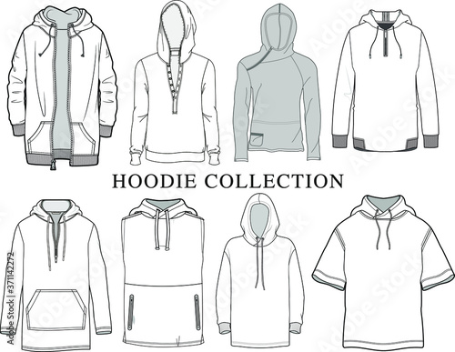 men's hoodie sketch, men's hoodie, hoodie, Hoodie vector illustration 