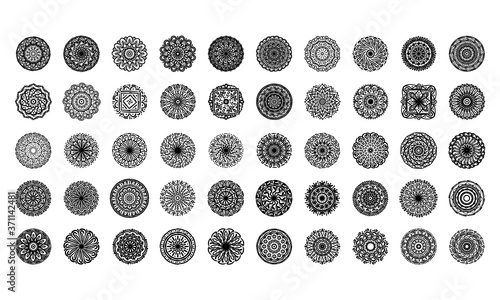 bundle of fifty mandalas set icons