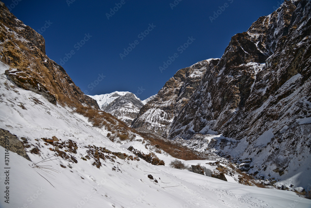 Machapuchare Mountain Range in Nepal