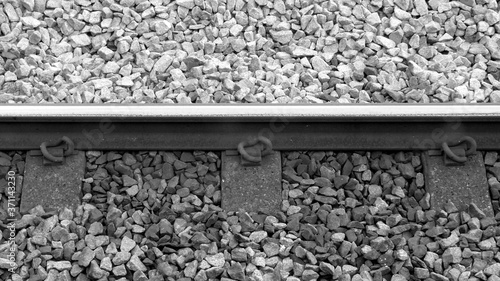Fotografie close up of railway track and ballast