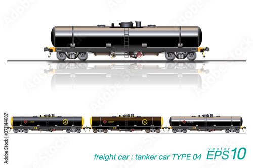 VECTOR EPS10 - tanker car, type of freight car railroad. isolated on white background.