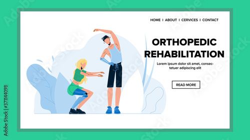 Orthopedic Rehabilitation And Exercising Vector Flat Illustration