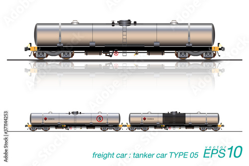 VECTOR EPS10 - tanker car, type of freight car railroad. isolated on white background.