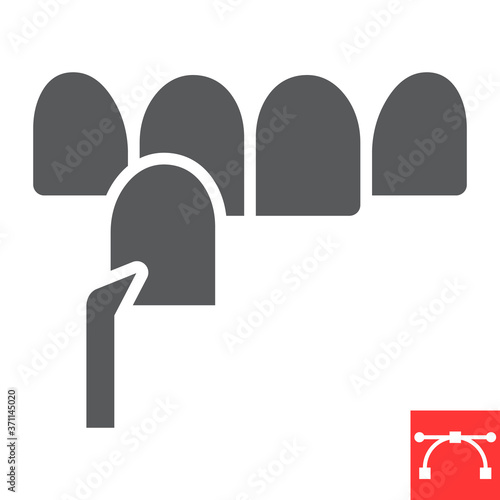 Dental veneer glyph icon, teeth and stomatolgy, dental veneers sign vector graphics, editable stroke solid icon, eps 10.