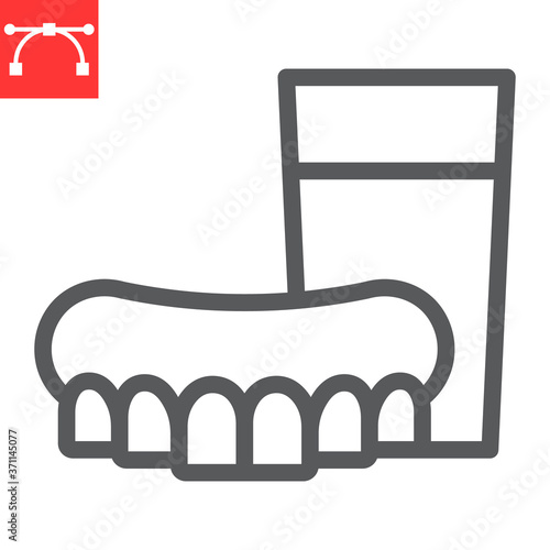 Denture line icon, dental and stomatolgy, dentures sign vector graphics, editable stroke linear icon, eps 10.