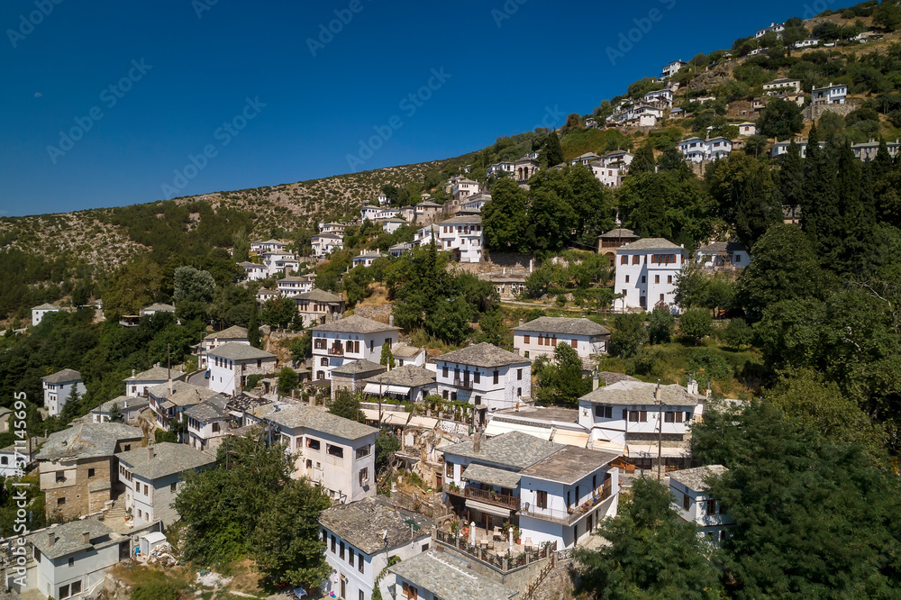 Aerial view at Makrinitsa village of Pelion, Greece