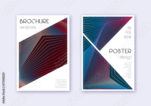 Triangle cover design template set. Red white blue