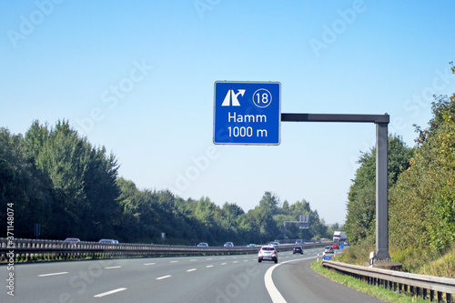 Obraz na plátně Autobahn 2, Ausfahrt 18, Stadt Hamm, in Richtung Oberhausen,