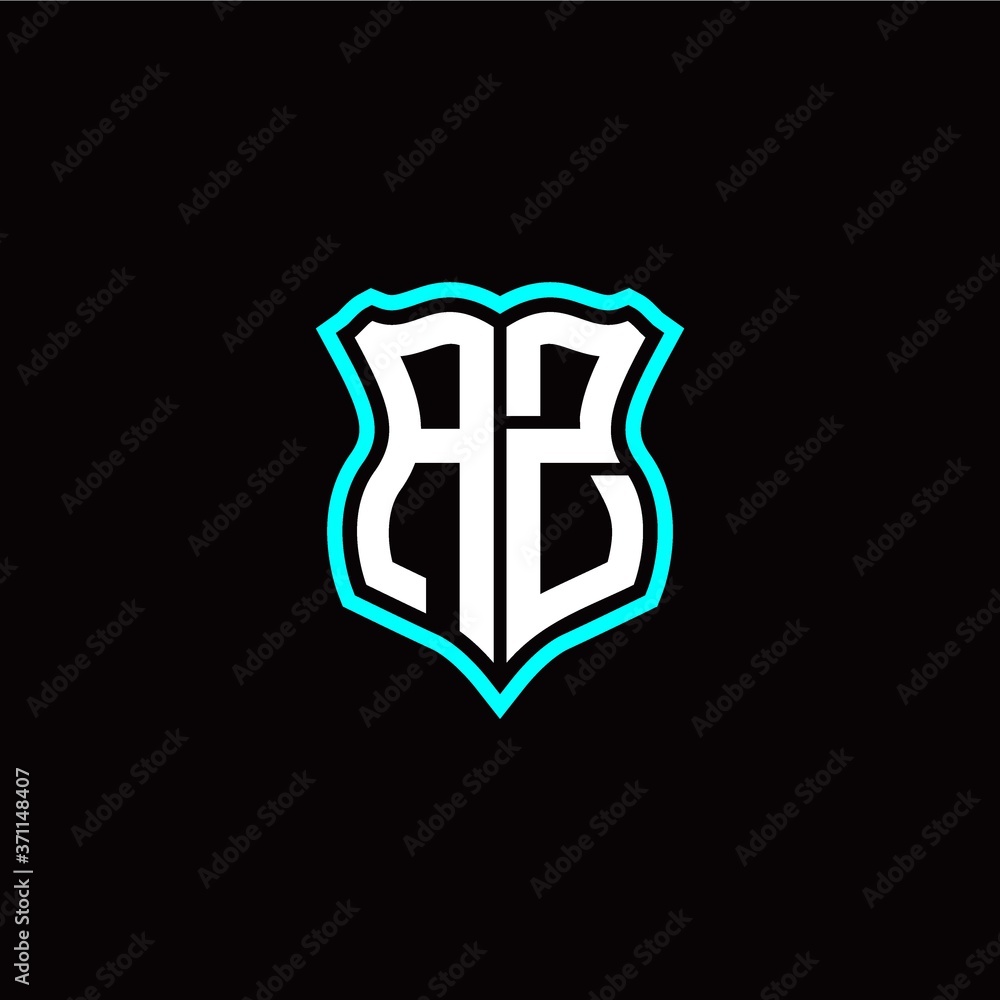 Initial A Z letter with shield style logo template vector Initial A Z letter with shield style logo template vector