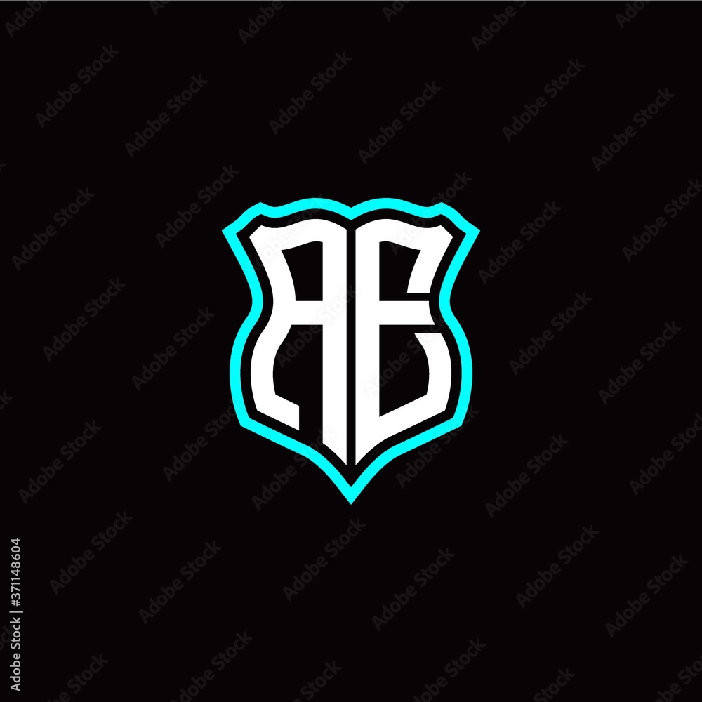 Initial A E letter with shield style logo template vector Initial A E letter with shield style logo template vector