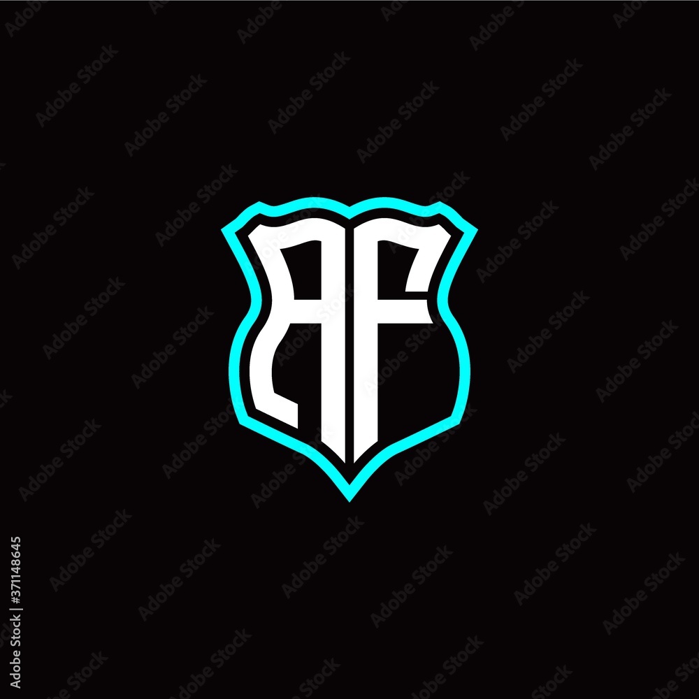 Initial A F letter with shield style logo template vector