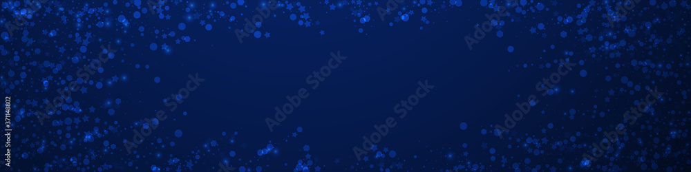 Magic stars Christmas background. Subtle flying sn