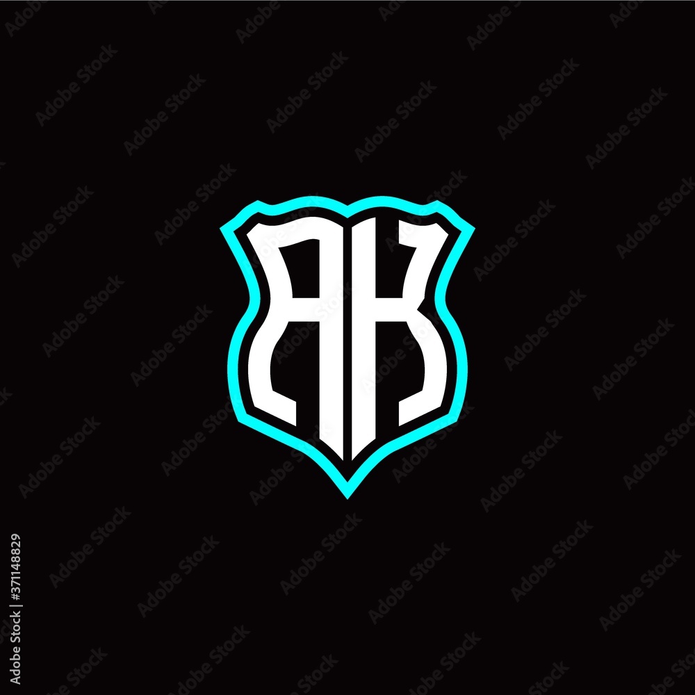 Initial A K letter with shield style logo template vector Initial A K letter with shield style logo template vector
