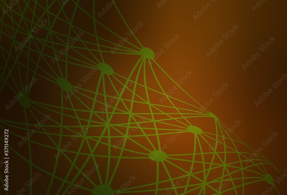 Dark Orange vector template with artificial intelligence structure. Dark Orange vector template with artificial intelligence structure.