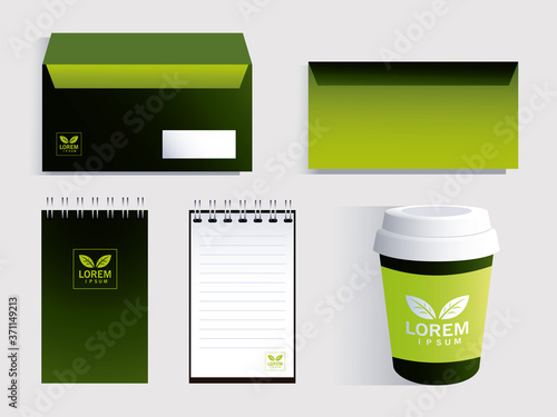 corporate branding identity mockup on white background