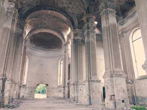 Valokuvatapetti Ruins of ancient Lutheran church in Odessa, Ukraine