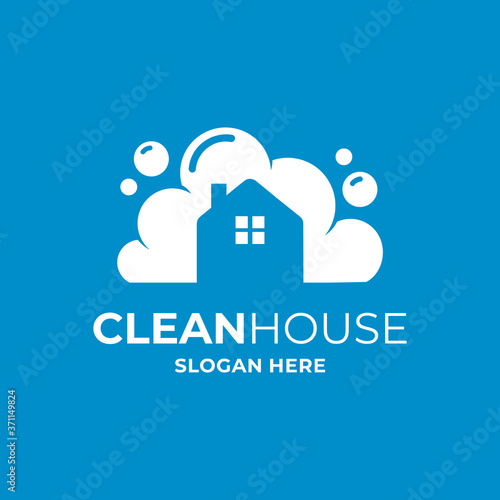 clean house logo concept with foam element.