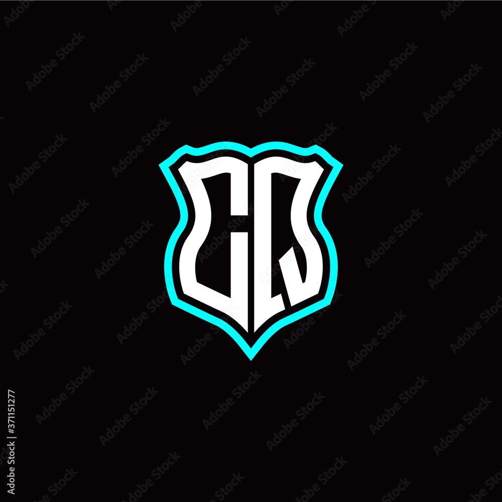 Initial C Q letter with shield style logo template vector Initial C Q letter with shield style logo template vector