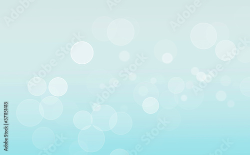 White lights bokeh, defocus glitter blur on soft blue background. illustration.