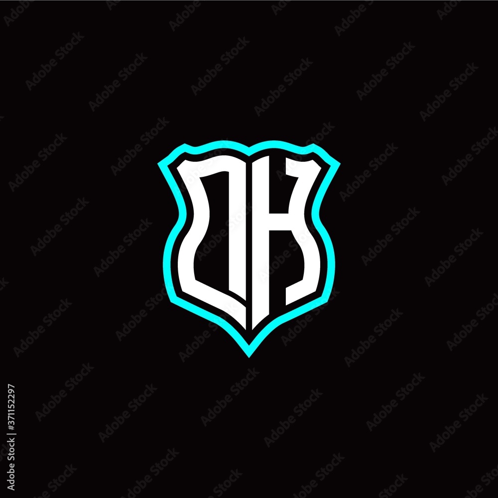 Initial D H letter with shield style logo template vector Initial D H letter with shield style logo template vector