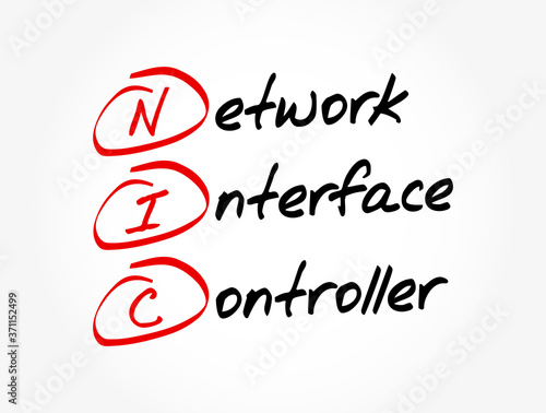NIC - Network Interface Controller acronym, technology concept background