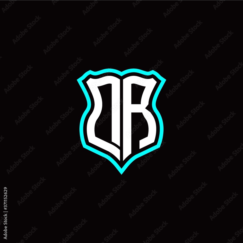 Initial D R letter with shield style logo template vector Initial D R letter with shield style logo template vector