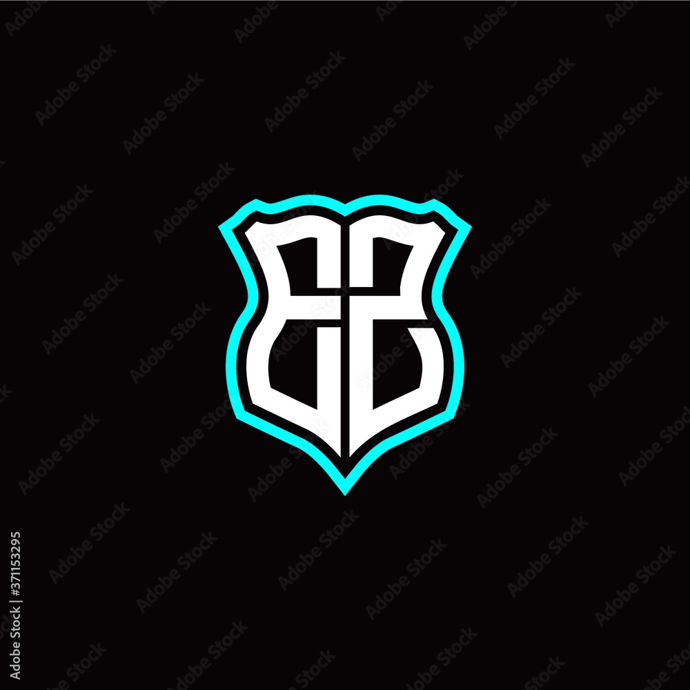 Initial E Z letter with shield style logo template vector Initial E Z letter with shield style logo template vector