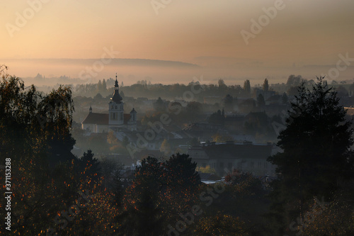 town of Horice in the morning sun photo