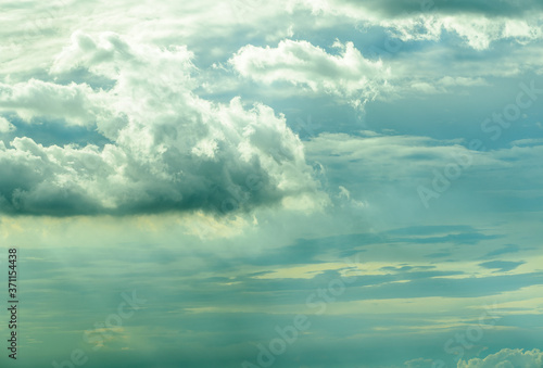 Beautiful heavenly clouds with pastel blue skies.