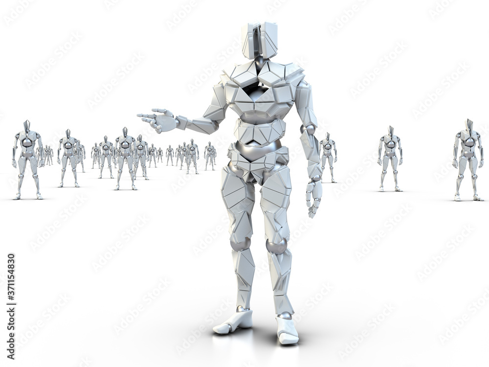 eine Gruppe humanoider Roboter